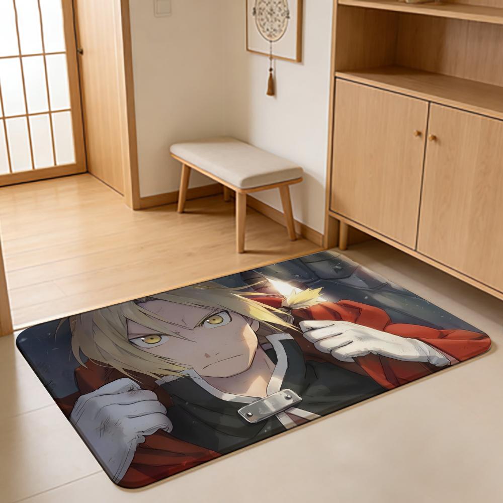 ANIME F-Fullmetal Alchemist Floor Mat Absorbent Floor Mat Non-Slip Entrance Rug for Bathrooms Restrooms and Toilets