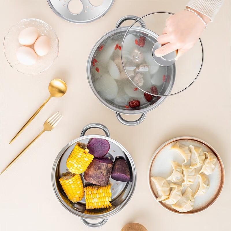 DeBao Koluomu 20cm Edelstahl Doppelschicht Dampfgarer