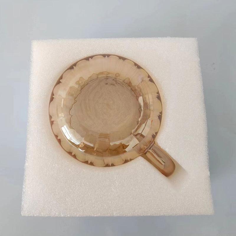 Creative Single-Layer Colored Striped Glass Cup with Handle – Fun Round Juice Coffee Mug