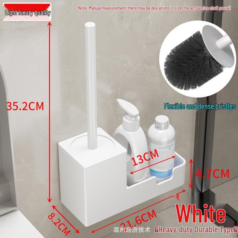 Space Aluminum Wall-Mounted Toilet Brush Set - No Dead Angle, Punch-Free Cleaning Solution