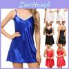 Elegant Women's Sexy Sleepwear Nightgown With Floral Lace Deep V-neck Design