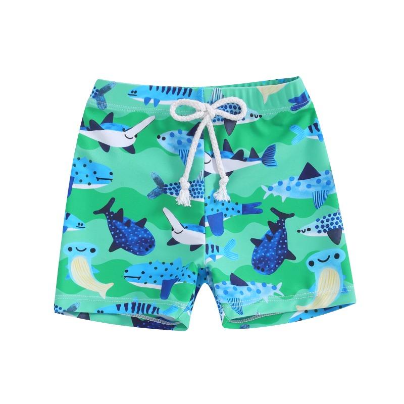 Kids Baby Boys Swim Trunks Novelty Shark Print Elastic Waist Swim Shorts Children Boys Bathing Suit Swimsuit Bottoms Swimwear