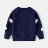 Jinbei Girls' Heart Jacquard Faux Mink Cardigan - Autumn Baby Round Neck Sweater