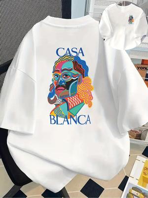 T-shirt z portretem z filmu Casablanca | Biały z okrągłym dekoltem