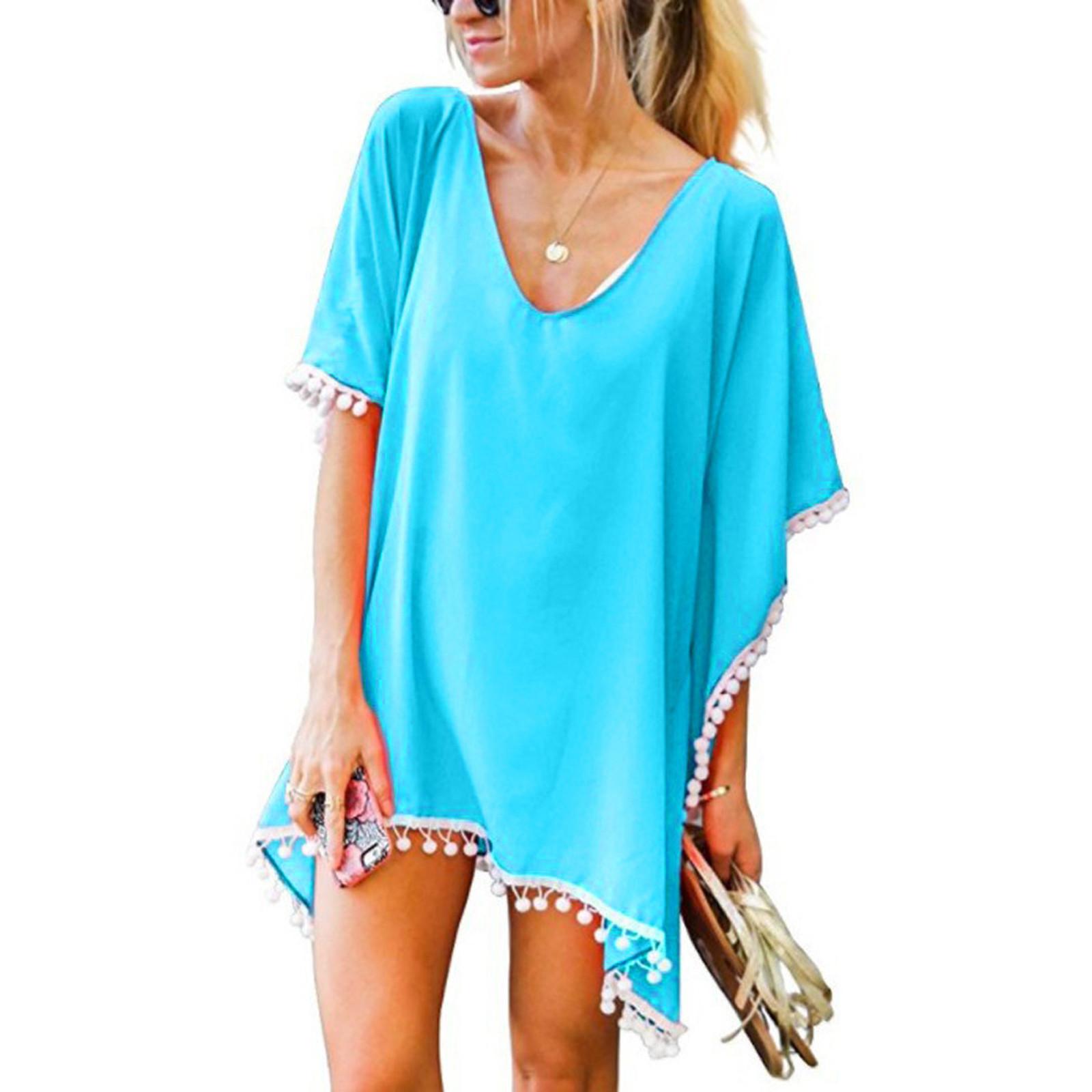 

Женская кафтановая шифоновая кисточка с кисточками, купальный костюм, пляжное свободное бикини, накидка, топы L