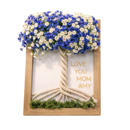 

Деревянная фоторамка для самостоятельной сборки с букетом из искусственного гипсофилы для гостиной, спальни, офиса, домашнего стола, подарки на День матери для мамы, женщин D