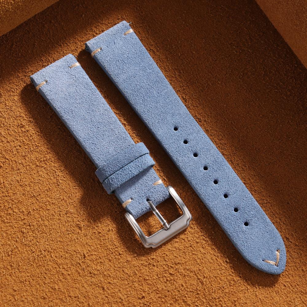 

14 мм 16 мм 18 мм 20 мм 22 мм Браслет с быстрой застежкой Мягкий замшевый ремешок Браслет из телячьей кожи для женщин мужчин Коричневый ремешок Ремешок для смарт-часов 22mm светло-синий