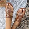 Large Size Flat Sandals Women Summer Outer Hollow Out Clip Toe Sandals Women