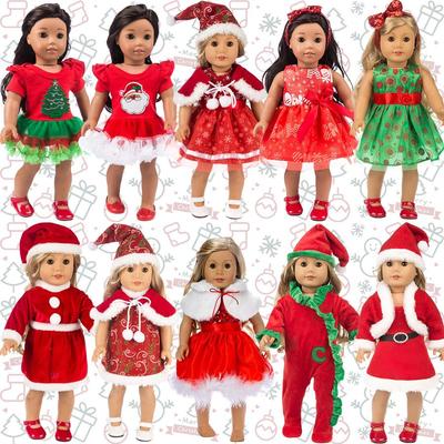 18-Inch American Girl Doll Summer Christmas Dress – 43cm Wool Outfit