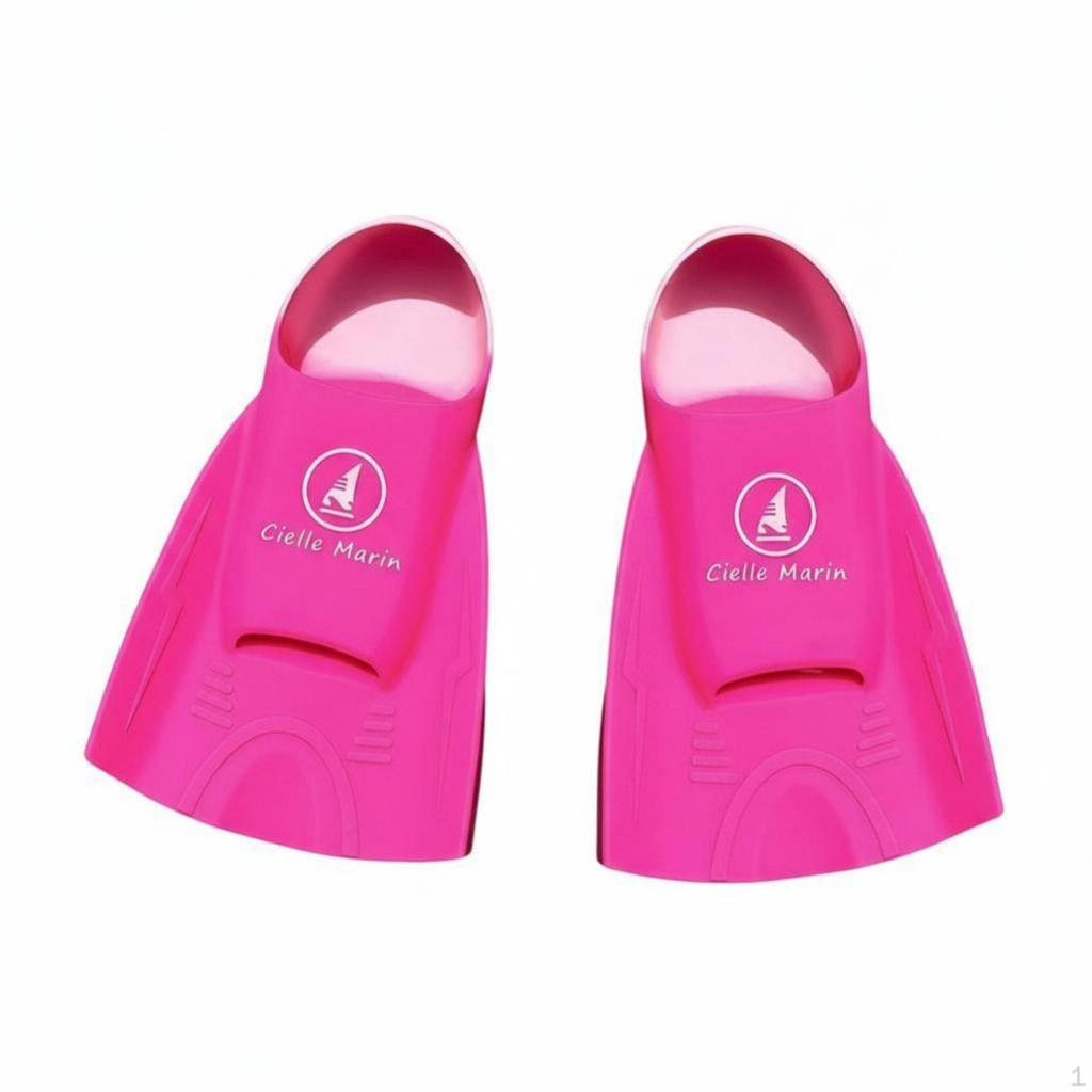 Silicone Swim Fins, Transparent Shine Design, Kids & Adults, Comfortable, Training Aid 2831 Pink