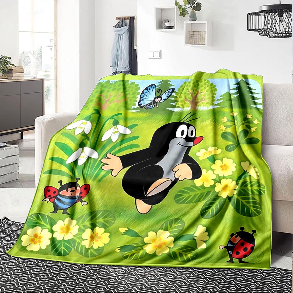1pc Springtime Adventures Nature Flannel Blanket,Ultra Soft Warm Plush Throw for Home Bedroom Bed Sofa Cover Camping Picnic Gift Y7247