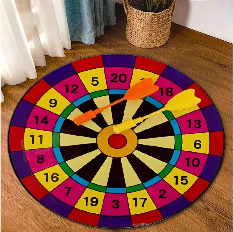 Fashion Sport Dart Target Round Carpet Room Decor Area Rug Carpets for Living Room Bedroom Table Alfombra Kid Non-slip Floor Mat