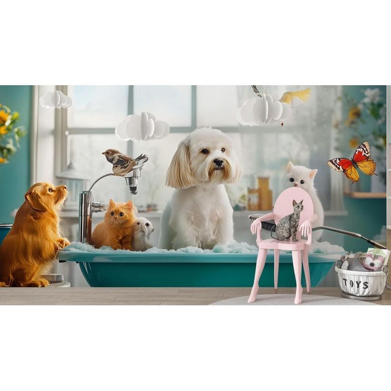 animal bathing tapestry 75x100 чёрный