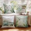 Lily Of The Valley Flowers Green Leaves Cushions Pillowcase Polyester Cushion Cover Throw Pillow Pillowcover Home Car Sofa Decor