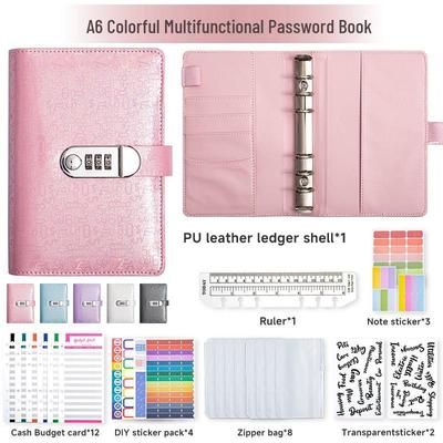 A6 Macaron Lockable Ring Binder & PU Diary for Financial Planning and Cash Management.