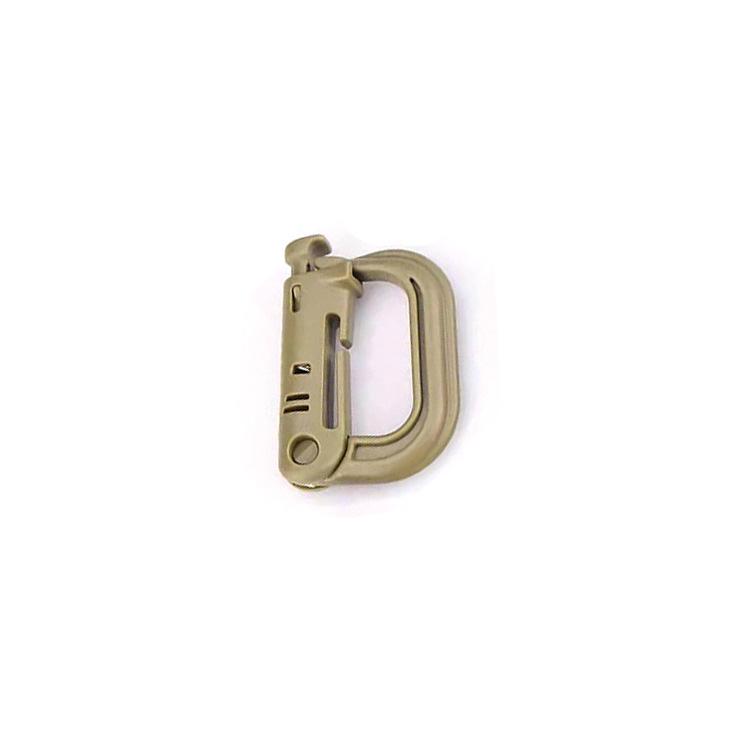 Moschettone tattico leggero tipo D: Plastica-Acciaio Accessorio Rapido per Alpinismo e Zaino (ITW GRIMLOC)