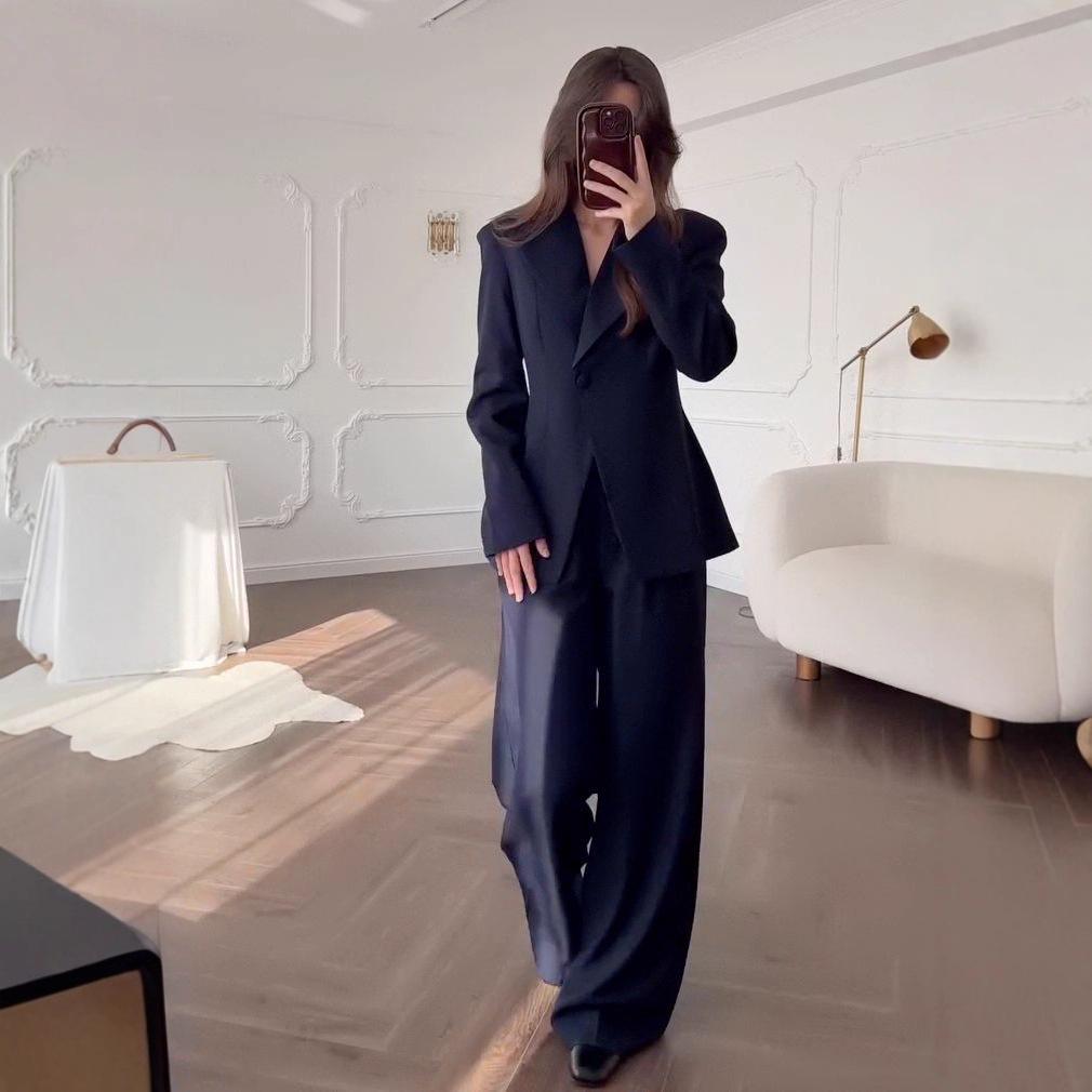 2025 Women's Autumn V-neck Button Long Sleeve Top & Pants Fashion Set