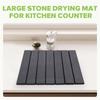 A96K-Dish Mat For Kitchen Counter, Instant Drying Pad, Diatomaceous Earth Water Absorbing Mat, Foldable