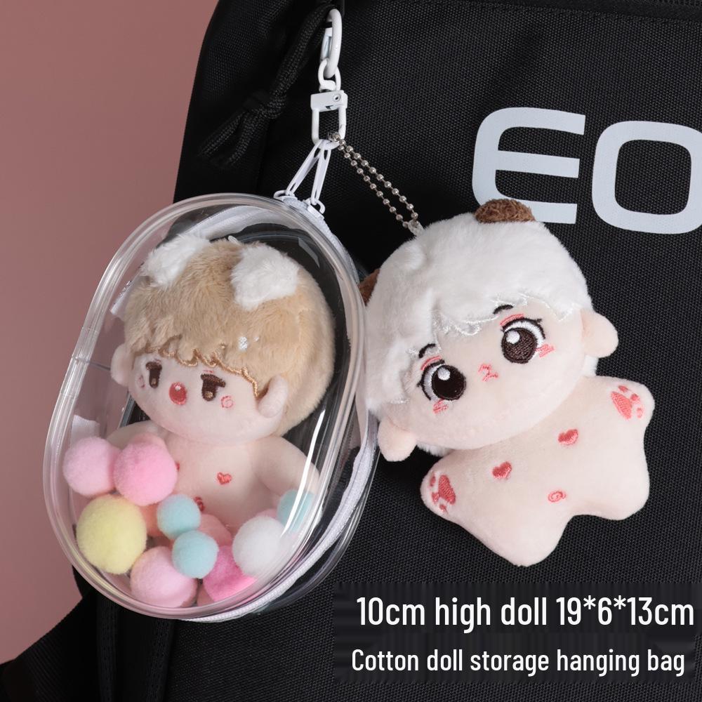 Transparent PVC Doll Display Bag for 10-13cm Plush Dolls