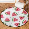 Fruit Watermelon Round Rug,Washable Soft Circular Floor Mat, Non Slip Low Pile Area Rugs for Kids Room Bedroom Bathroom Laundry