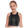Mädchen Metallic Ärmelloses Crop Top Schimmerndes Camisole Hip Hop Jazz Tanz Bühnenperformance Top