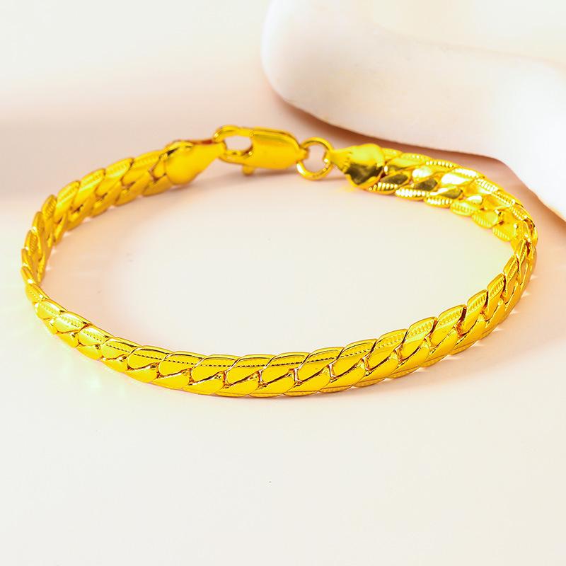 Vietnam Sand Gold Women's Smooth Korean-Style Buckle Bracelet Cross-Border Ornaments Jewelry