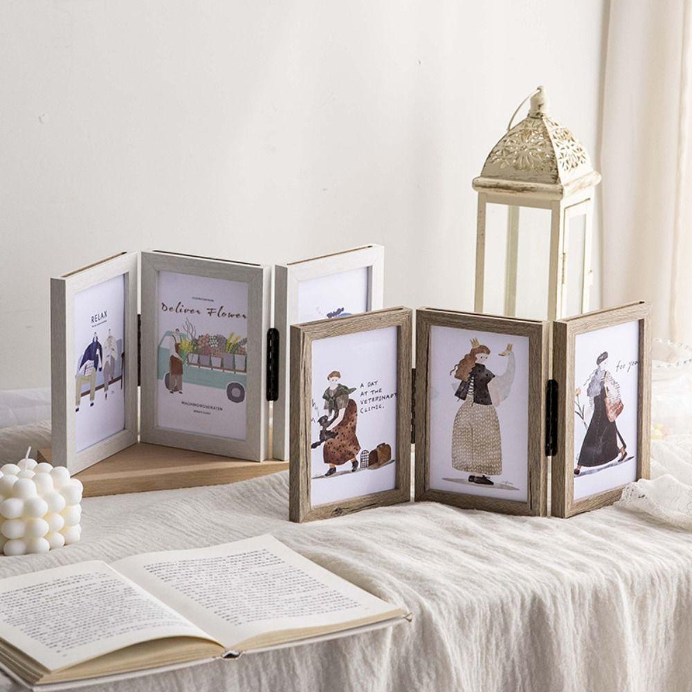

Creative Photo Frame Stand Folding Photo Albums Home Decoration Picture Frame Office S