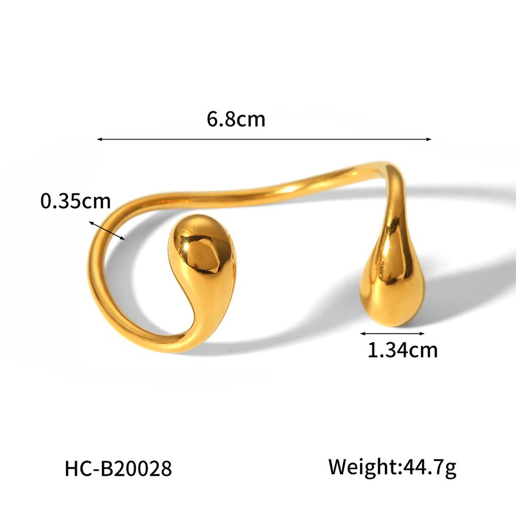 Stainless Steel Asymmetrical Open Bangle, Trendy Titanium Steel Bracelet, Versatile Hand Jewelry