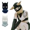 Knit Full Face Balaclava Hiking Scarves Devil Horn Balaclava Ski Halloween Hat