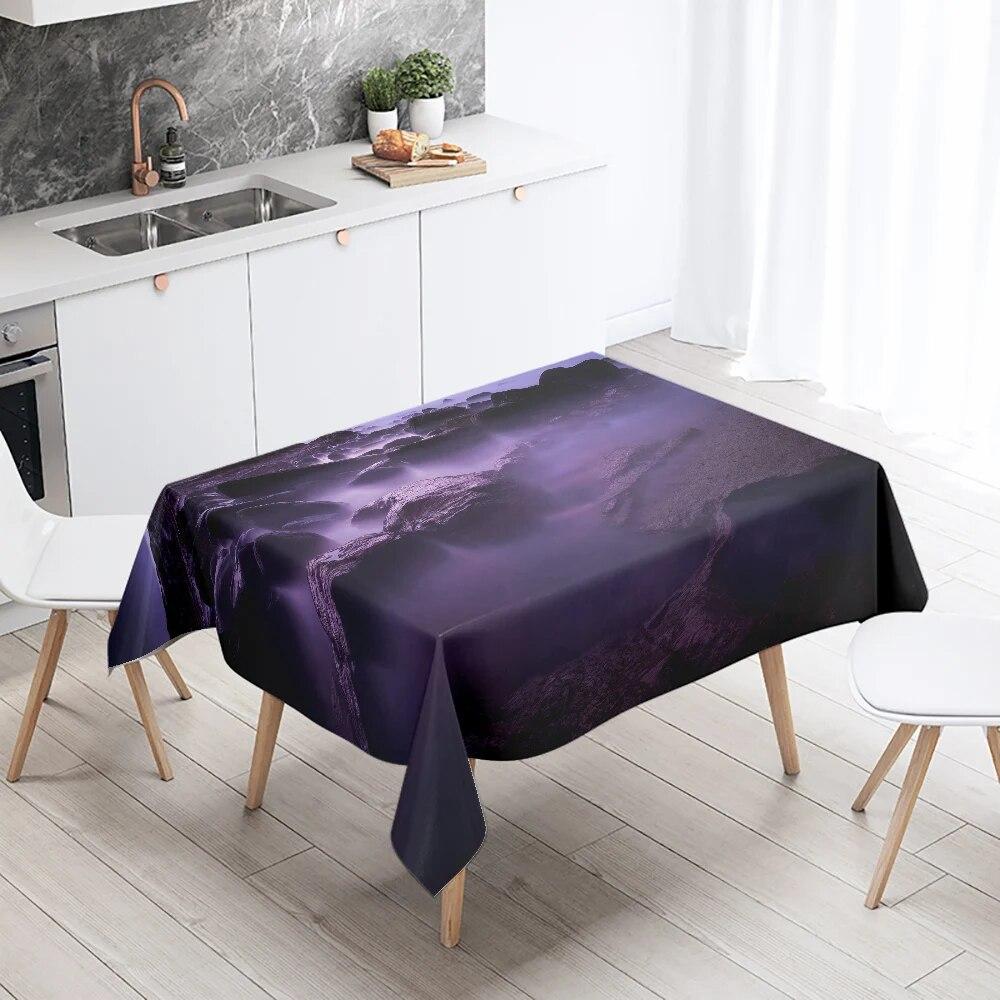 Sunset Evening Glow Scenery Table Cloth Wedding Party Restaurant Banquet Decor Stain Resistant Waterproof  Home