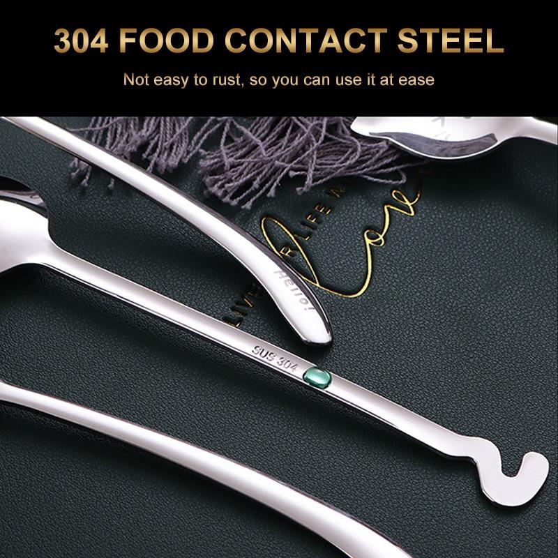Funny Cat Long Handle Spoon Tea Spoon for Coffee Long Tail Cat Coffee Spoon Birthday Gift 304 Stainless Steel Tableware