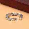 Retro Silver Smile Face Graffiti Ring - Adjustable & Personalized for Couples