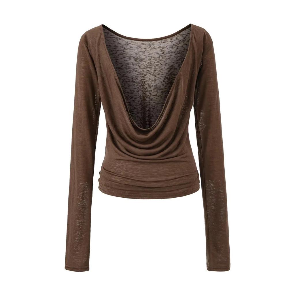 Halter Neck Chest-Pad Vest Top with Long-Sleeve Flowing Collar Cover-Up - Women's Two-Piece Hot Girl Set