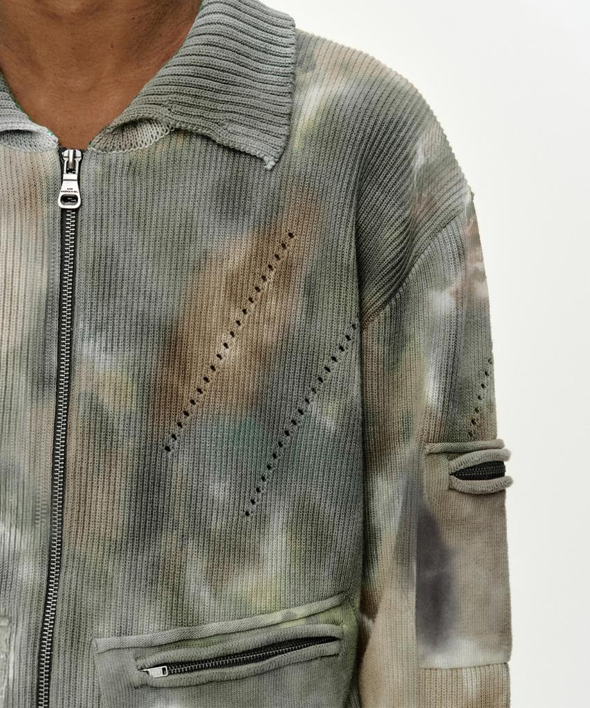 Adsb Andersson Bell Multi-Dyed Knit Zip-Up Sweater Atb1455M(Green/Beige)