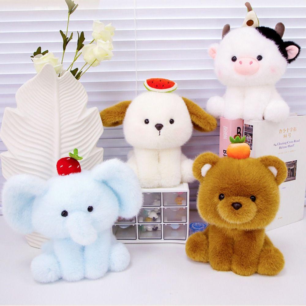 Fluffy Bear Elephant Stuffed Animal PP Cotton Soothing Hug Animal Dolls Kids Gifts