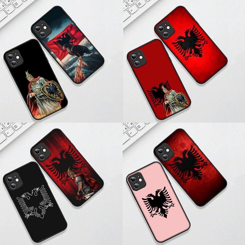Hülle für Apple iPhone 16 15 14 11 Pro Max 6 7 8 Plus + SE2 SE3 SE 2022 2020 8+ Handyhülle Wallpaper Albanien Albaner Flagge