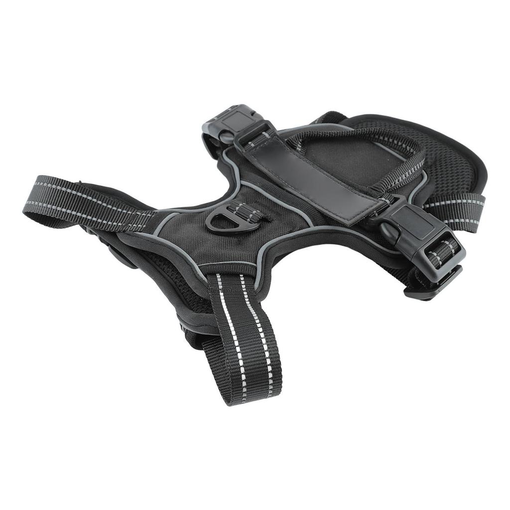 Hundegeschirr Doppellagig Verstellbar Atmungsaktives Mesh Reflektierend Ausbruchsicher Haustiergeschirr Weste für Outdoor-Wanderungen