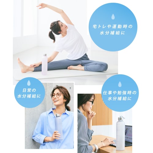 TRIP.INN Water Bottle with Time Marker, 1 Liter, Lightweight and Stylish, Gray