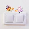 Seasonal Wall Decals Halloween Pumpkin Ghost Switch Sticker, Cartoon Light Self-Adhesive Panel Stickers Decoration Decal for Living Room Bedroom
