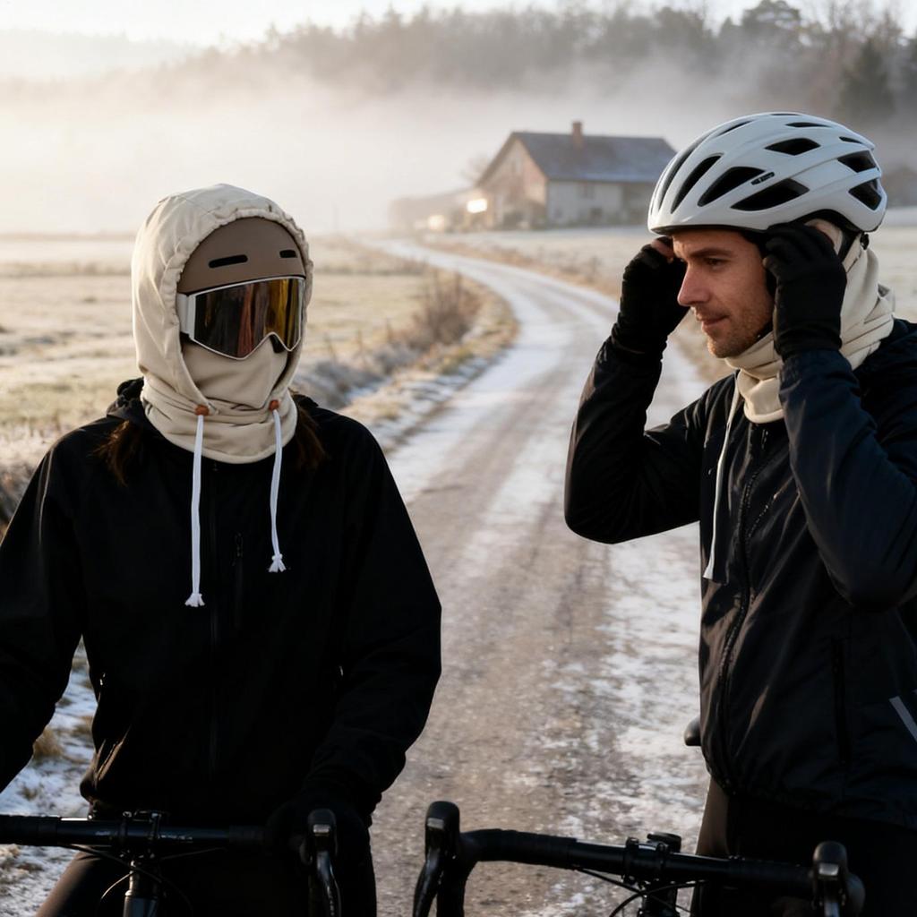 Winter Hood Fleece Breathable Warm Headwear With Adjustable Drawstring Motorcycle Face Cover For Cycling Dust Outdoor Work