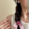 Haarspange Rose im koreanischen Stil - Schleife für Hinterkopf, Hochsteckfrisur oder Seitenpony