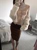 American Retro High-Waisted Elegant Slit Skirt for Women - Autumn/Winter Slimming Fashion
