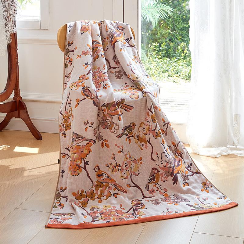 

Банная простыня из хлопка с тропическим цветочным рисунком 70,87x35,43 дюйма, супермягкое впитывающее полотенце с рисунком экзотического сада, банное полотенце из хлопковой марли для домашнего использования 90*180CM