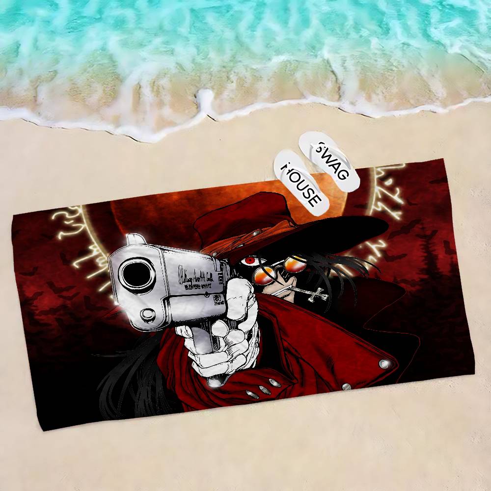 H-HellsingS Anime Microfiber Beach Towel Absorbent Quick dry Soft Yoga Swimming Resort Mountain Climbing Towel