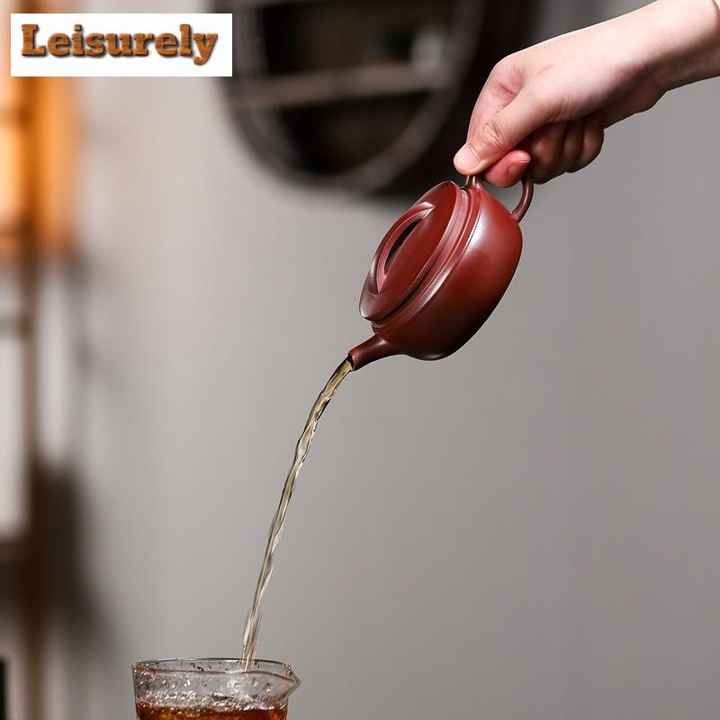 170ml Retro Yixing Purple Clay Teapots Handmade Large Caliber Pot Raw Ore Dragon's Blood Sand Mud Kettle Zisha Tea Set Tea Gift