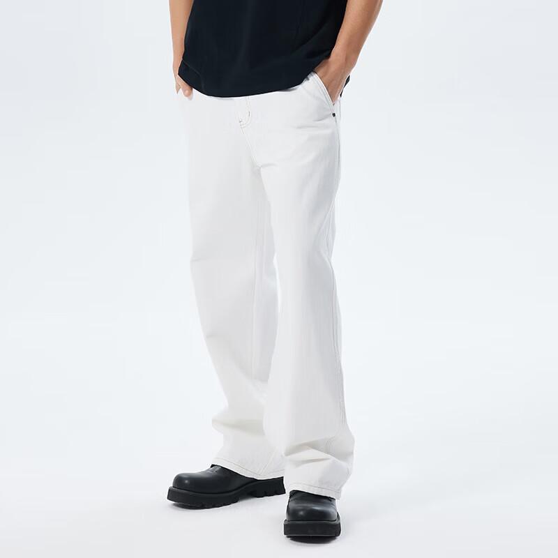 CHINISMCH Men s American High Street Straight-Leg Jeans 2XL грязно-белый