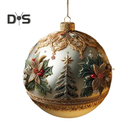 Ornament de Crăciun cu planetă de basm 3D Globuri de zăpadă Pom de Crăciun Fulg de zăpadă Ren Decorat agățat pentru decorarea casei de vacanță