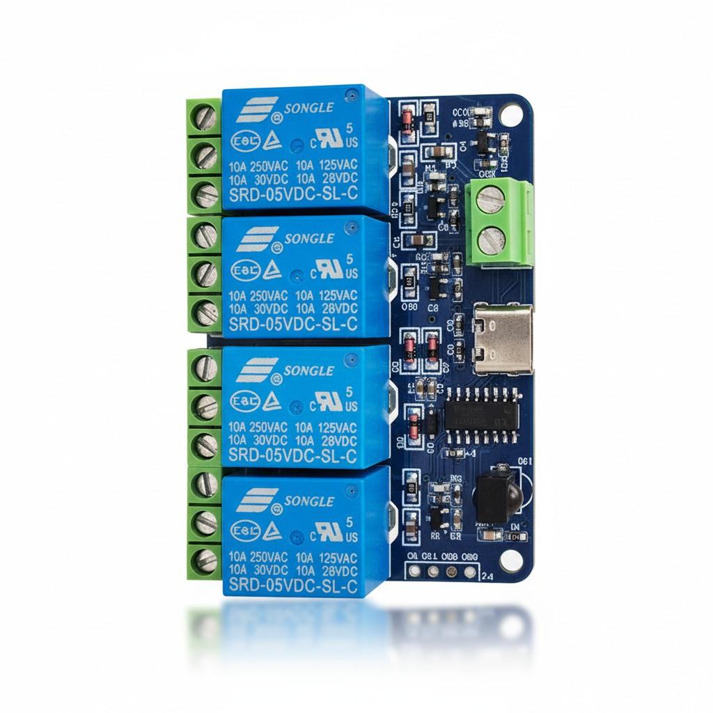 Infrared Wireless Remote Switch Four-Channel Relay Module Self-Locking Jog Interlocking