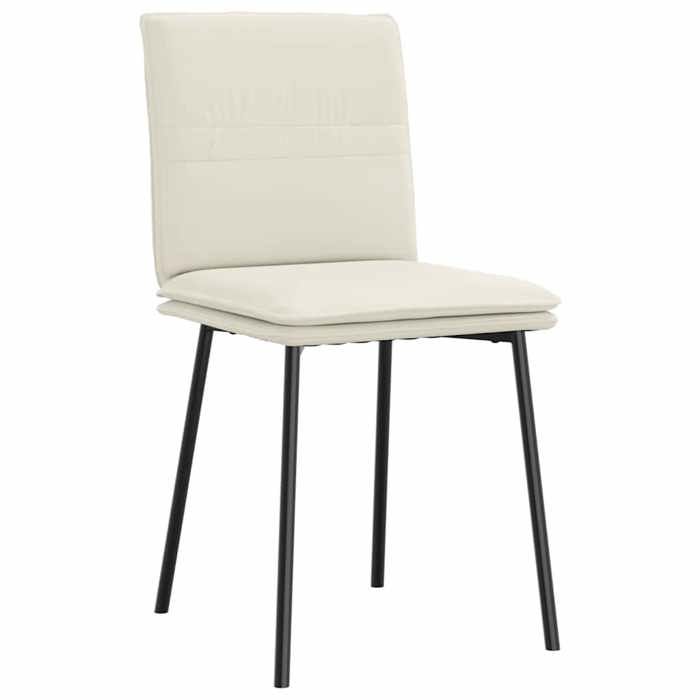 VidaXL Dining Chairs Set of 2 Cream Velvet, Chair, Living Room Chair, Accent Chair, Kitchen Chair, Dining Seat 4101253