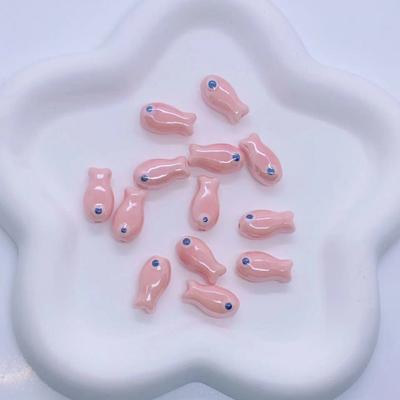 10Pcs Retro Small Fish Beads Charms Ceramic Spacer Loose Beads For Jewelry Making Crafts Handmade Diy Bracelet Accessories